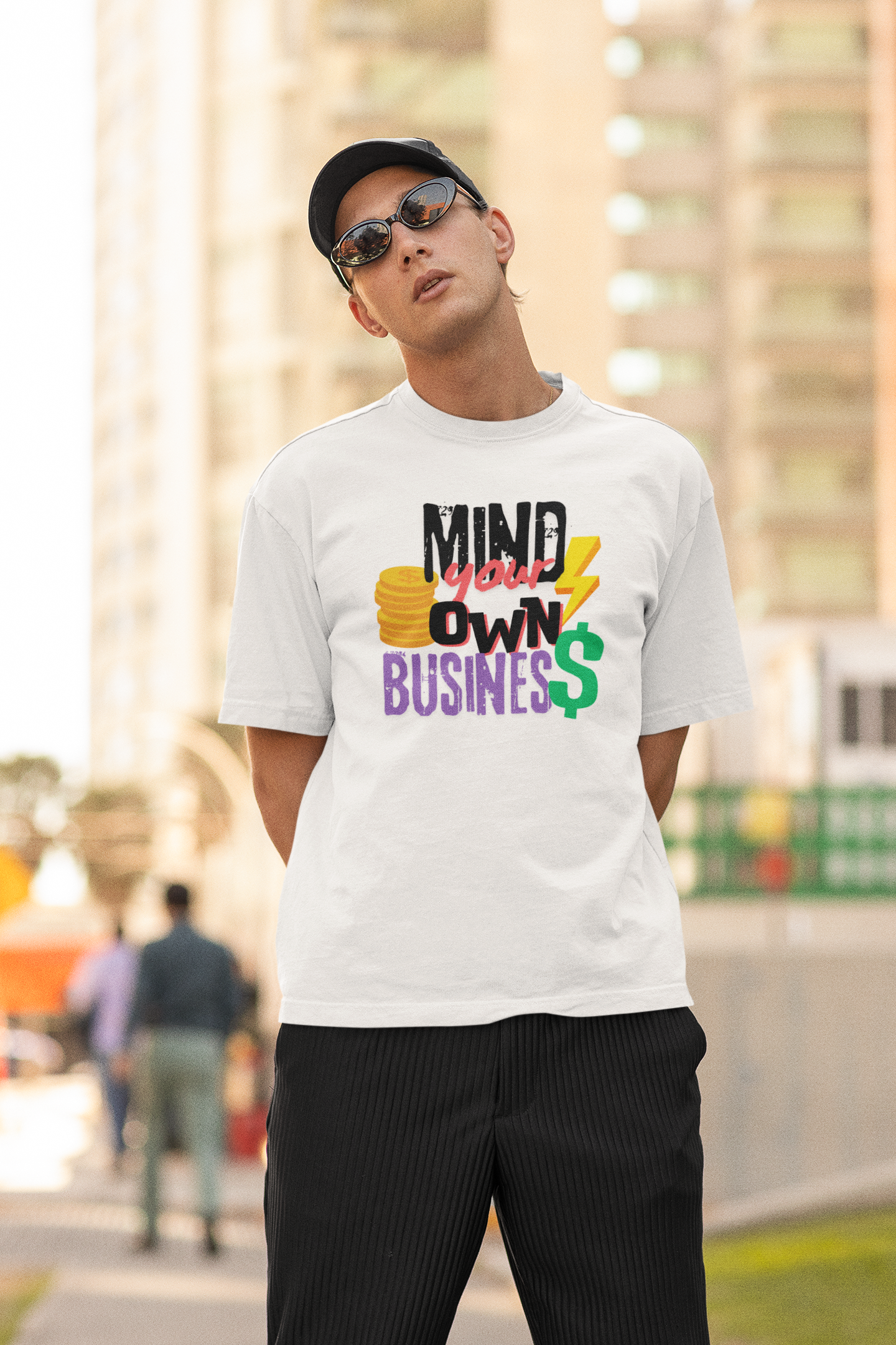 Mind Your Own Business (Dark) - Oversized Comfort Fit T-Shirt - Sooto
