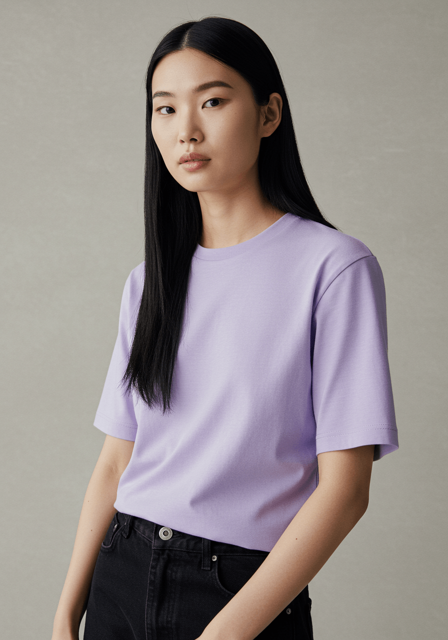 Classic Fit Solid T-Shirt - Lavender - Sooto