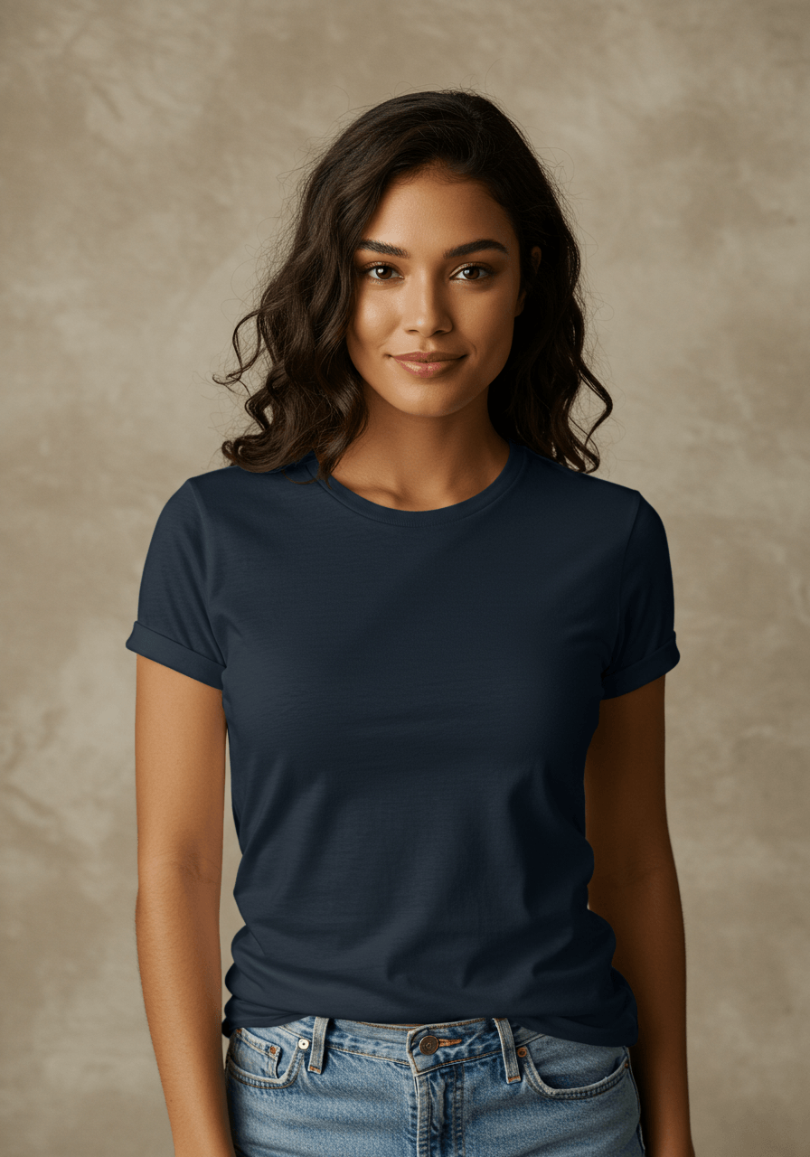 Classic Fit Solid T-Shirt - Navy Blue - Sooto