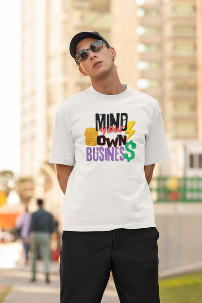 Mind Your Own Business (Dark) - Oversized Comfort Fit T-Shirt - Sooto