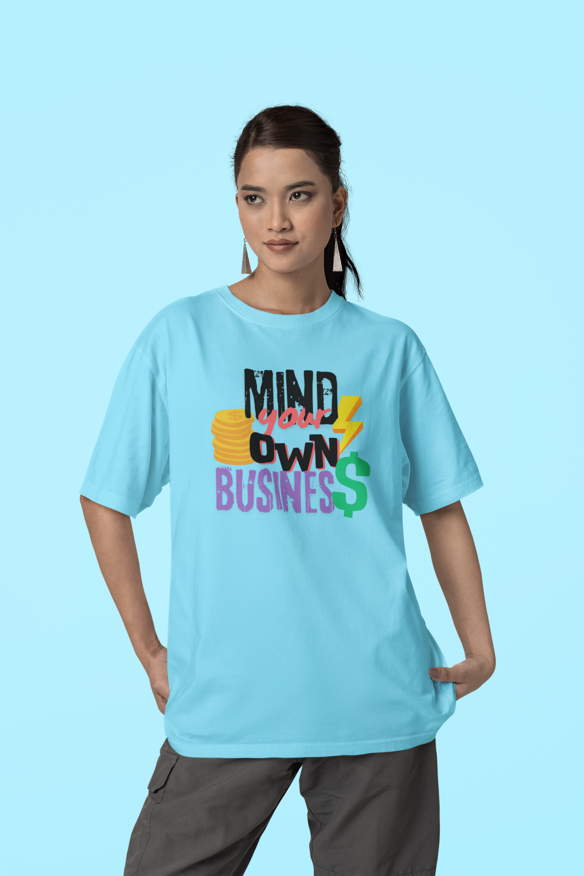 Mind Your Own Business (Dark) - Oversized Comfort Fit T-Shirt - Sooto