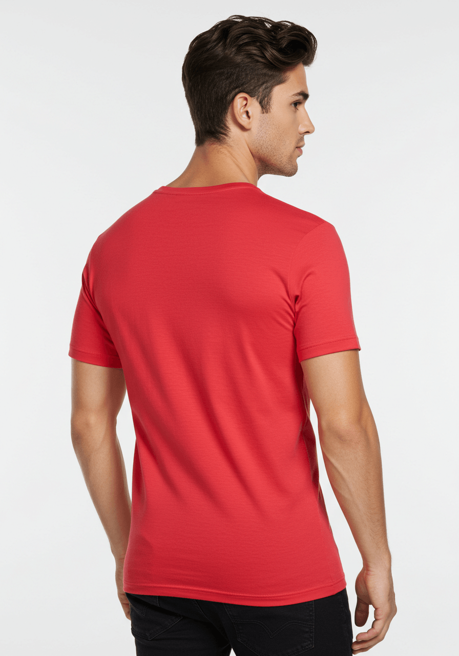 Classic Fit Solid T-Shirt - Red - Sooto