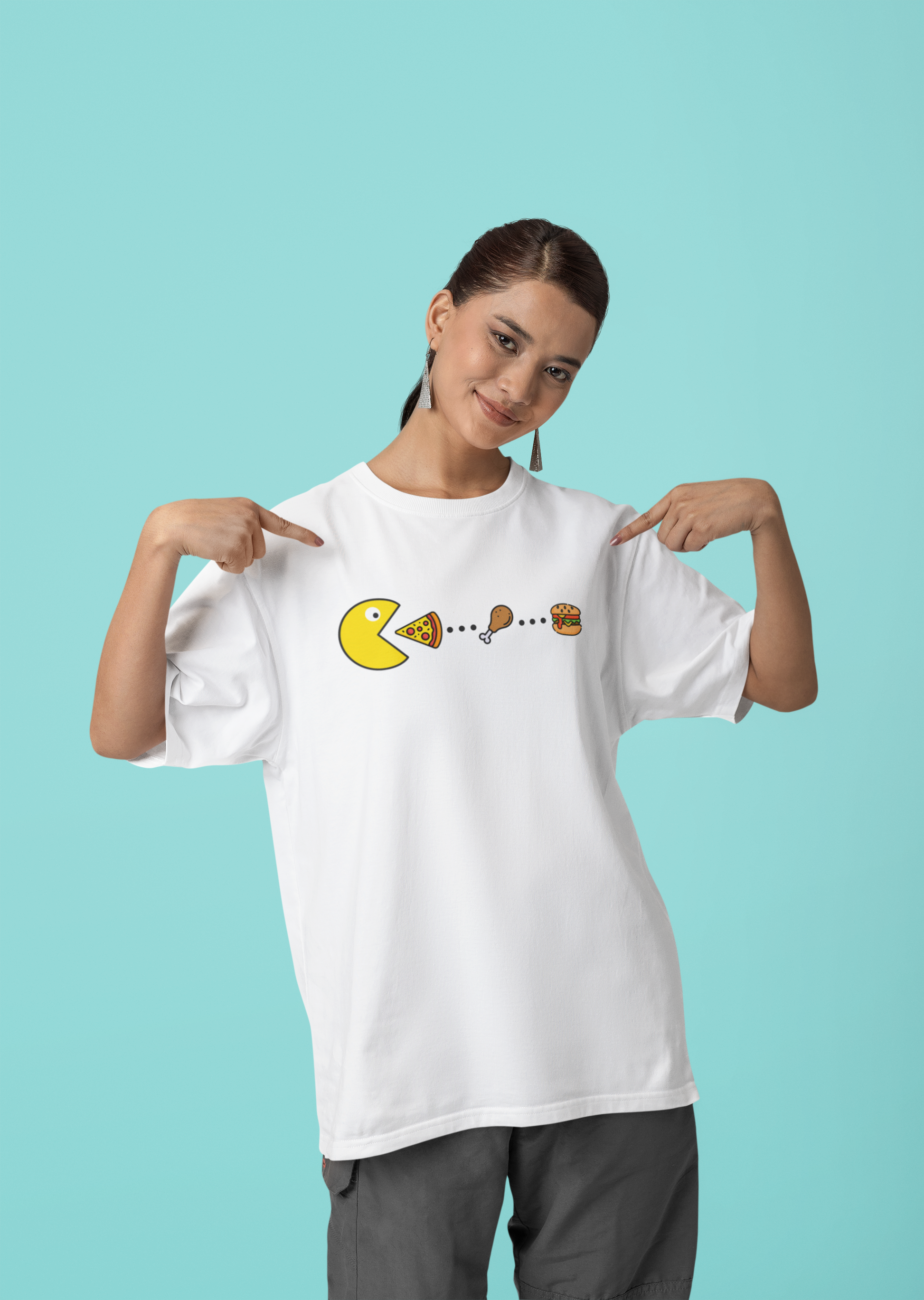 True Foodie - Oversized Printed T-Shirt - Sooto