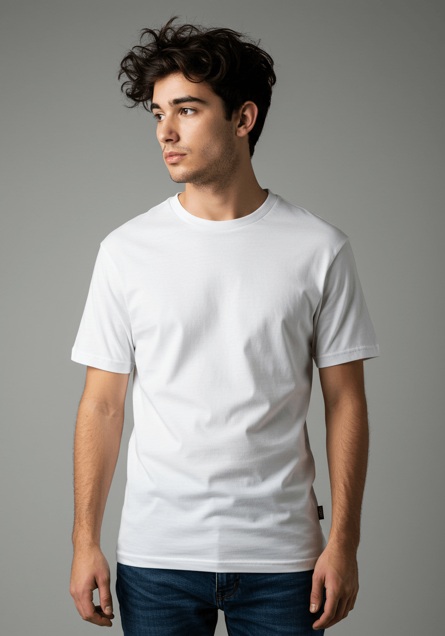 Classic Fit Solid T-Shirt - White - Sooto
