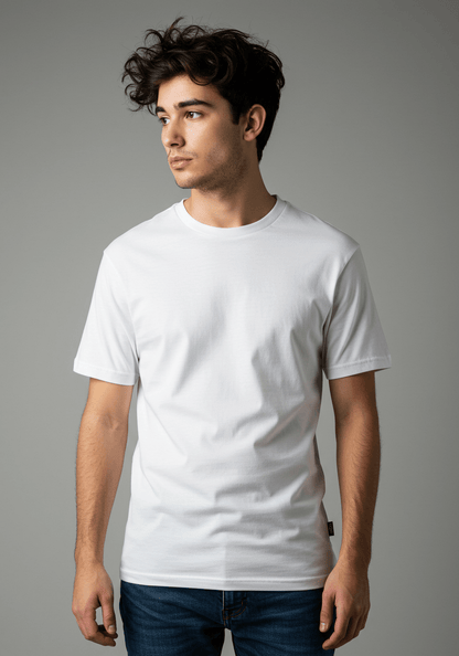 Classic Fit Solid T-Shirt - White - Sooto