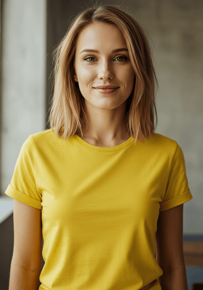 Classic Fit Solid T-Shirt - Yellow - Sooto