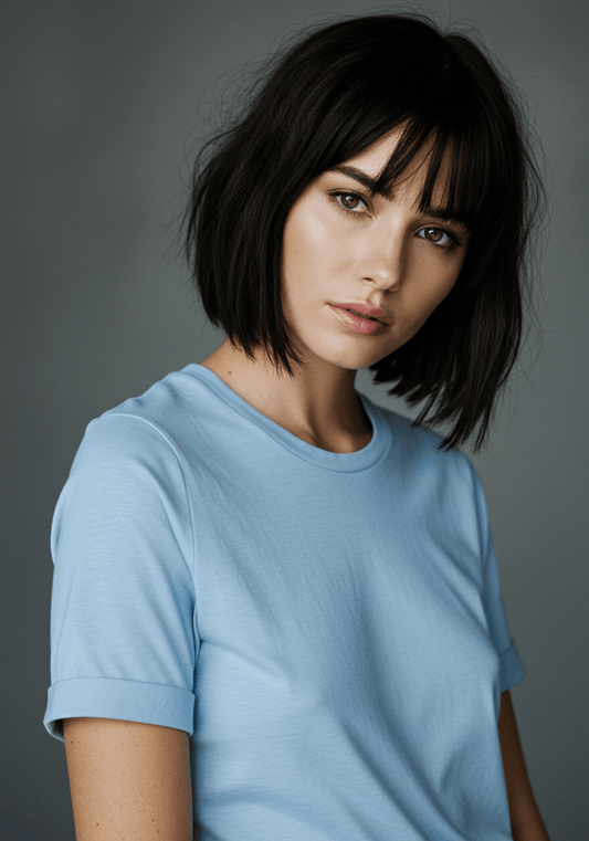 Classic Fit Solid T-Shirt - Baby Blue - Sooto