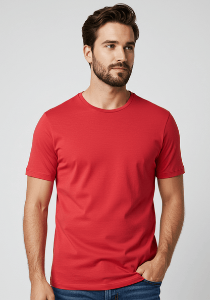 Classic Fit Solid T-Shirt - Red - Sooto
