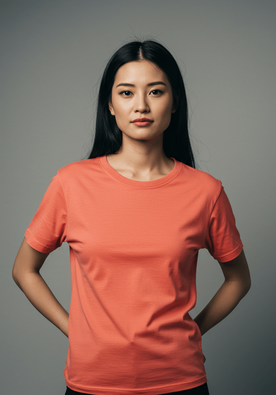 Classic Fit Solid T-Shirt - Coral - Sooto