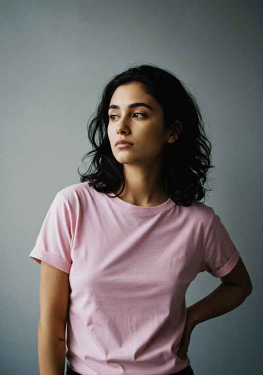 Classic Fit Solid T-Shirt - Baby Pink - Sooto