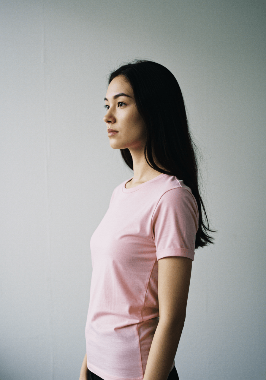 Classic Fit Solid T-Shirt - Baby Pink - Sooto