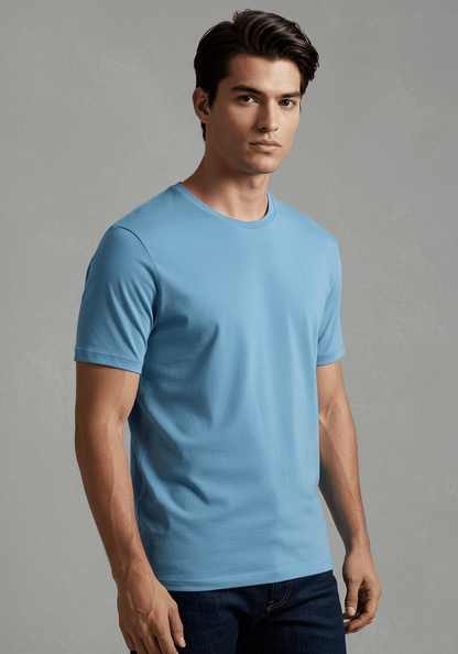 Classic Fit Solid T-Shirt - Sky Blue - Sooto