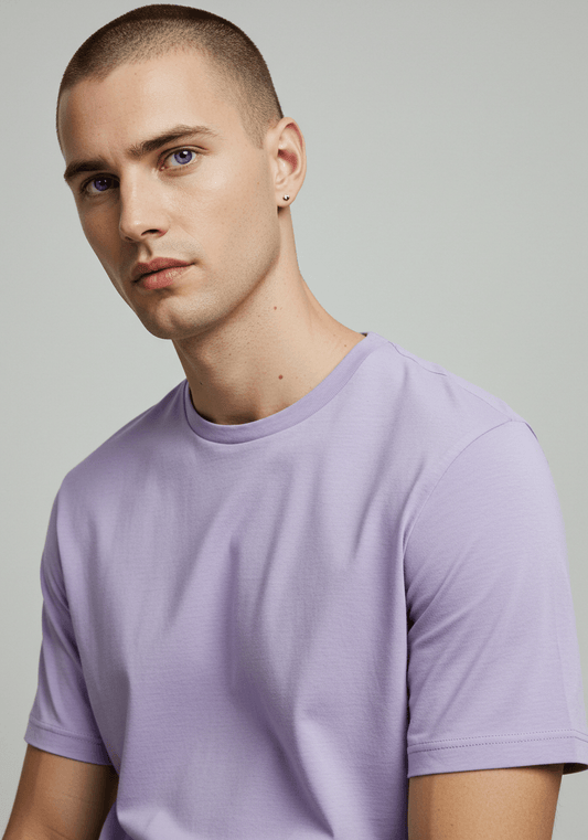 Classic Fit Solid T-Shirt - Lavender - Sooto