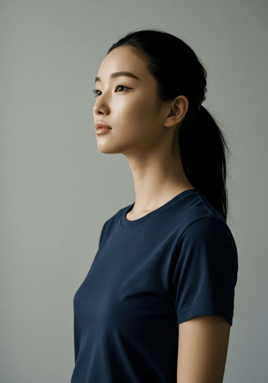 Classic Fit Solid T-Shirt - Navy Blue - Sooto