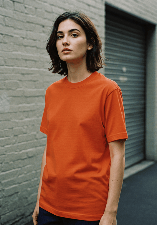 Classic Fit Solid T-Shirt - Orange - Sooto