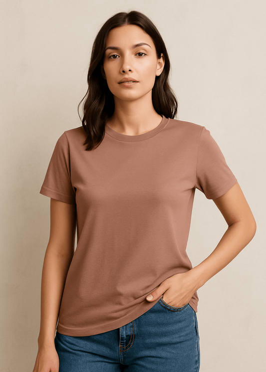 Classic Fit Solid T-Shirt - Mushroom - Sooto